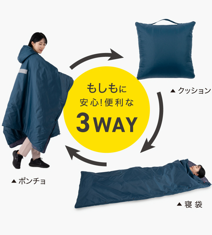もしもに安心 便利な 3WAY