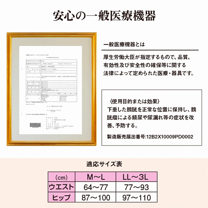 安心の一般医療機器　適応サイズ表