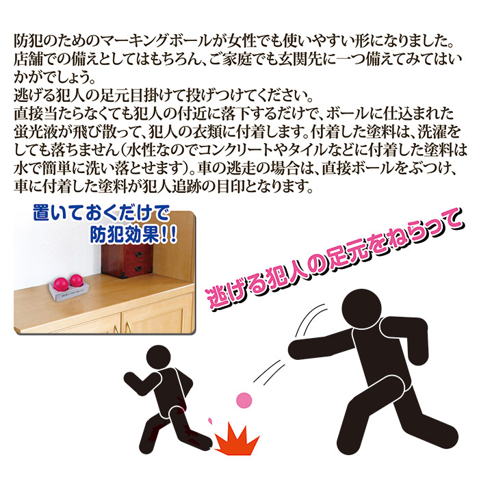 防犯のためのマーキングボール