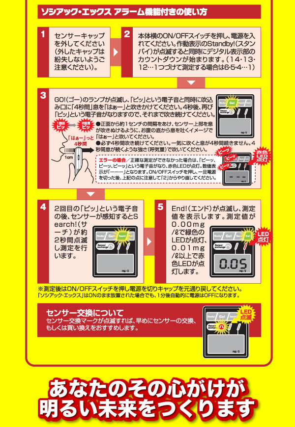 ソシアック・エックス アラーム機能付き使い方
