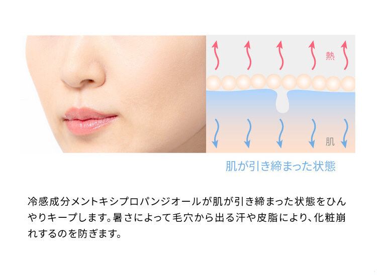 化粧崩れするのを防ぎます