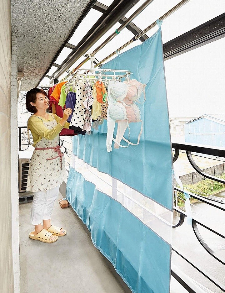 晴雨兼用ベランダ遮熱カーテン