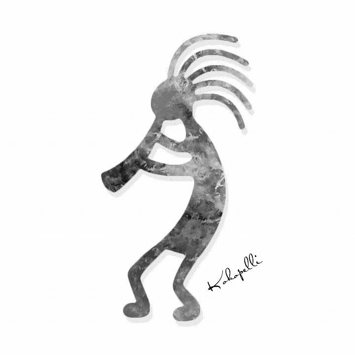 メール便対応 金運 開運 絵画 kokopelli 不思議なココペリ 太陽の角笛