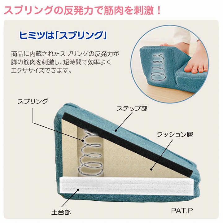 スプリングの反発力で筋肉を刺激