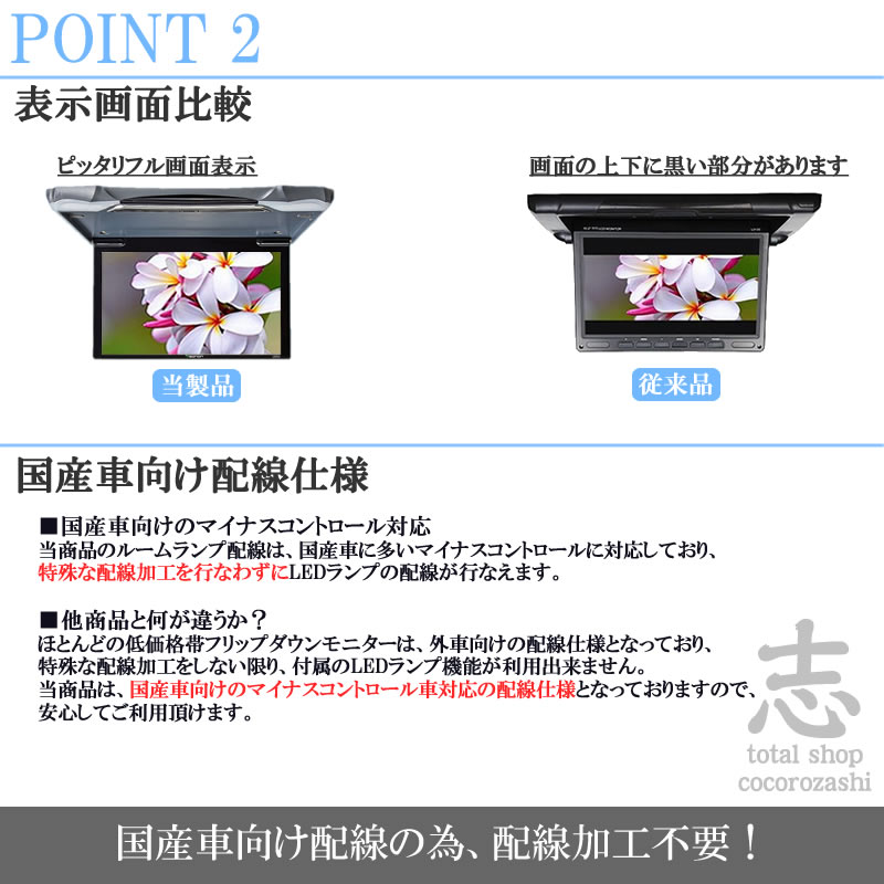 フリップダウンモニター 11.6インチ : total shop 志 - 通販 - Yahoo