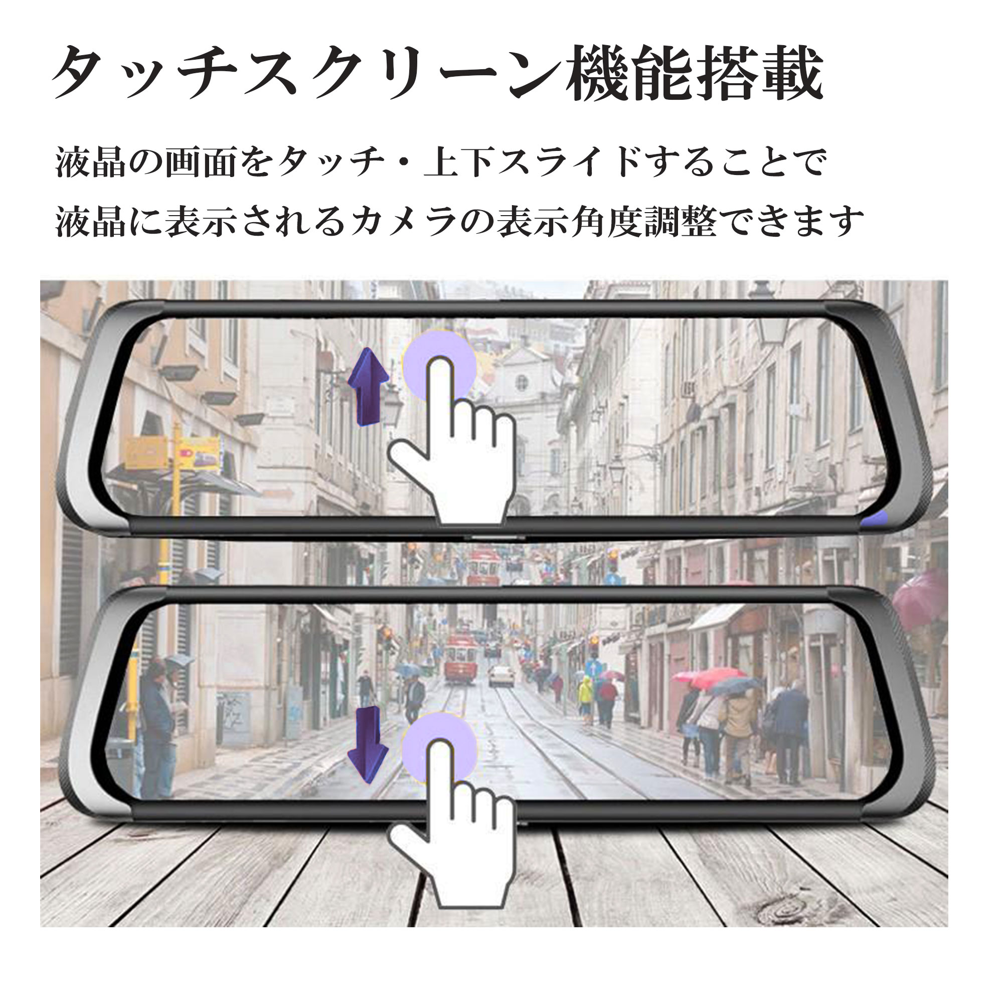 ドライブレコーダー 前後同時録画 2カメラ ルームミラー型 10インチ