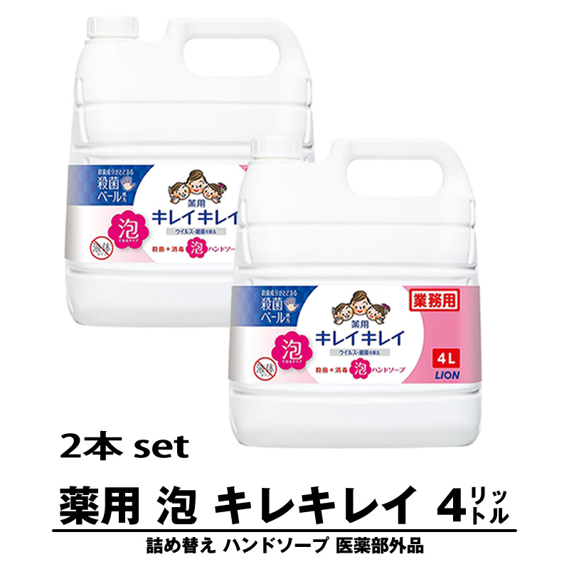 LION（ライオン） 【2本】 薬用 泡ハンドソープ キレイキレイ 4l 泡