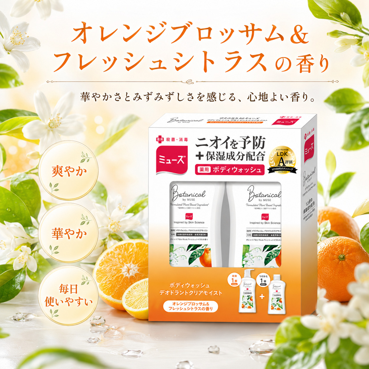 ミューズ ボタニカル 薬用ボディウォッシュ 本体＋詰め替えセット 医薬
