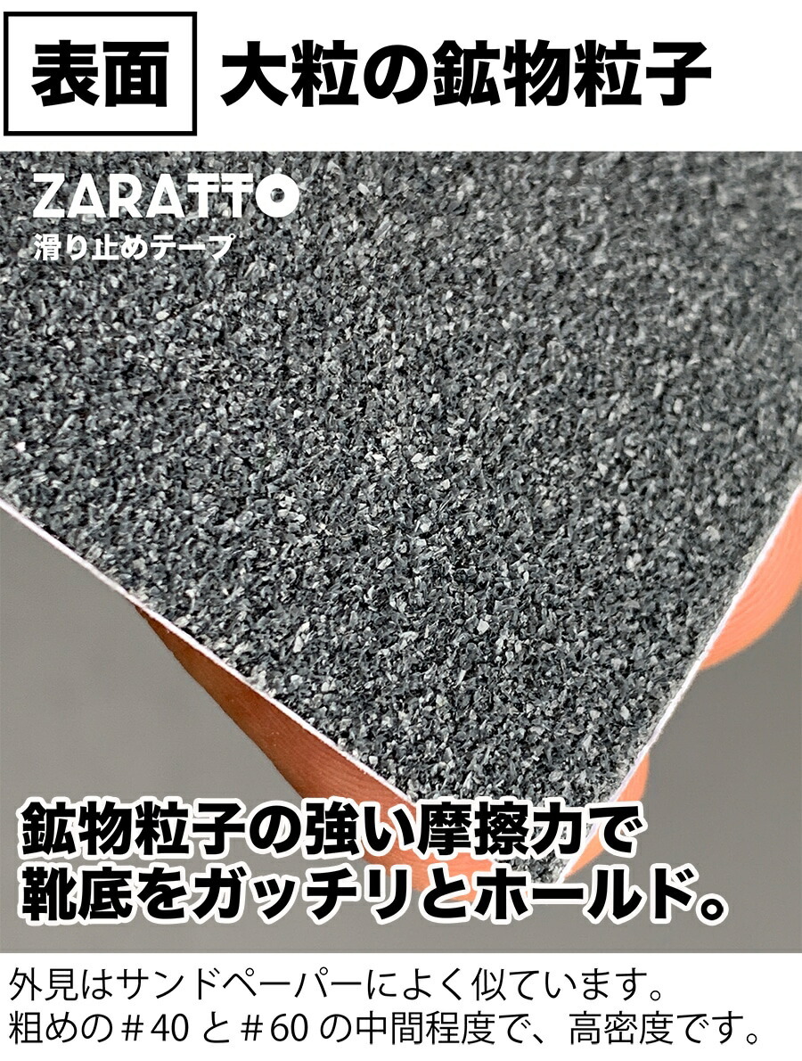 ZARATTO ザラット 滑り止めテープ 標準タイプ・グレー 幅5cm×長さ5m