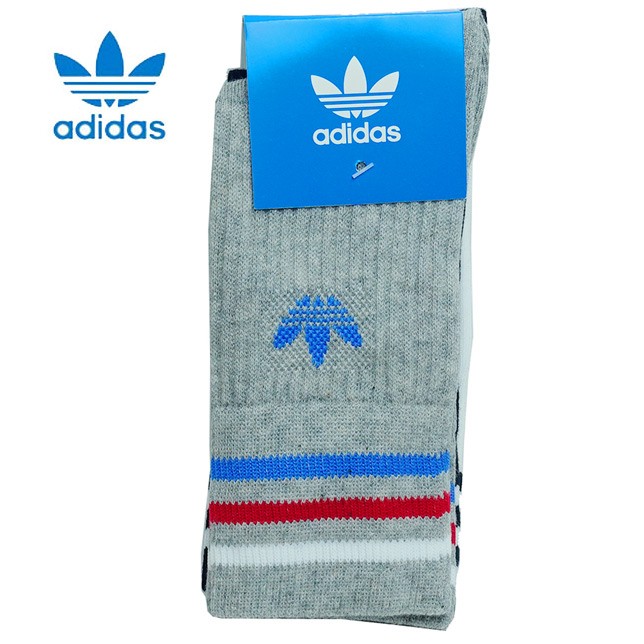 adidas アディダス オリジナルス 靴下 ライン クルー ソックス SOCKS 3P 3足組 キッズ ジュニア ベビー DH2958