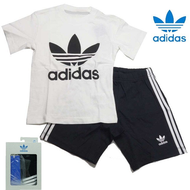 共通値:アディダス オリジナルス トレフォイル 半袖Tシャツ&ショーツ 上下セット ベビー キッズ adidas GDH34