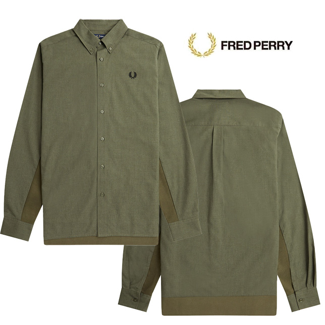 Ĺ긩ݻĮ եåɥڥ꡼ ȥ饹ȥѥͥ륷 FRED PERRY M6624 Contrast Panel Shirt ܥ󥷥 ȥɥ 쥯ȥå Ź