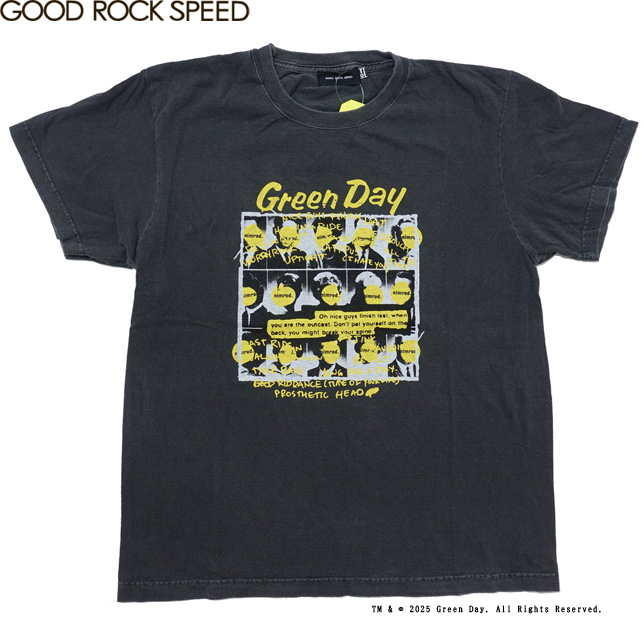 東京都板橋区中板橋 グッドロックスピード Tシャツ 半袖 グリーンデイ GOOD ROCK SPEED GREEN DAY NIMROD T-SHIRT チャコール イエローロゴ プリントTシャツ アウトドア セレクトショップ