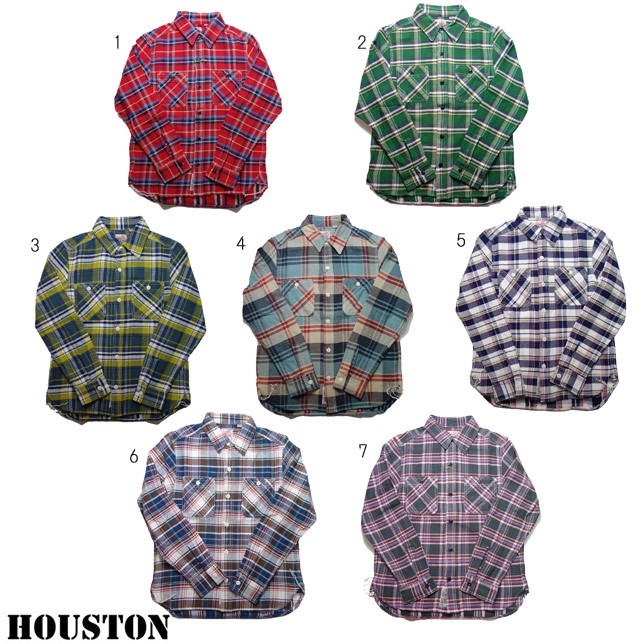 HOUSTON ヒューストン チェックシャツ メンズ チェックシャツ