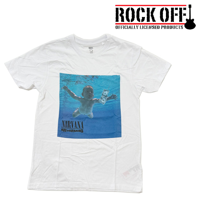 ロックオフ Tシャツ 半袖 ニルヴァーナ ベビー 白 ROCK OFF NIRVANA ロックオフ Tシャツ 半袖 ニルヴァーナ ベビー 白 ROCK OFF NIRVANA