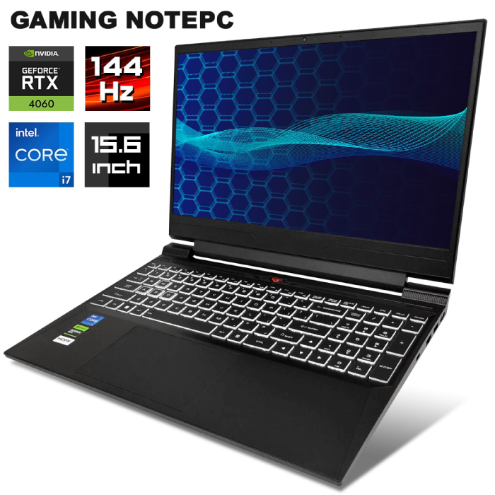 Vi Q[~OPC m[gp\R GeForce RTX4060 12 Intel Corei7 12650H SSD512GB 16GB 15.6C`Ch 144Hz IPS Windows11 WiFi6 Bl