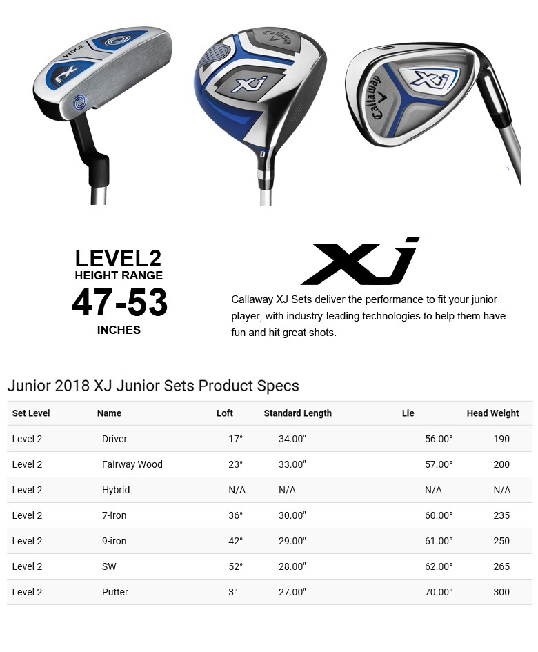 即納可！Callaway Junior Level2 XJ Set キャロウェイ ジュニア レベル