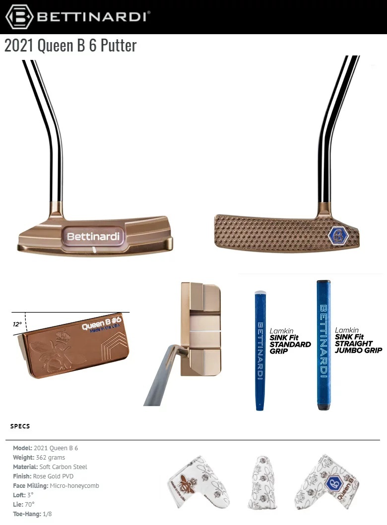 在庫あり！Bettinardi 2021 Queen B6 Putter ベティナルディ