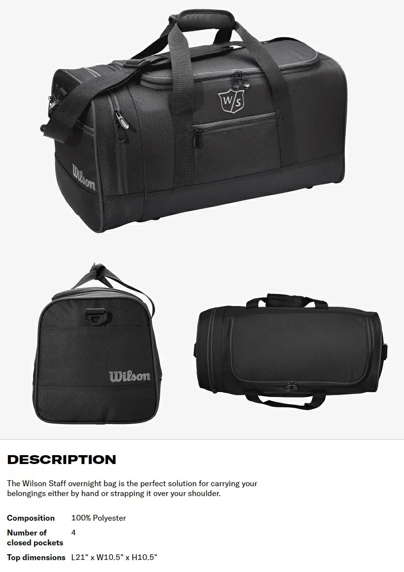 Wilson Staff Duffle Bag ウィルソン スタッフ ダッフルバッグ : 10008698 : プロラインGolf - 通販 -  Yahoo!ショッピング