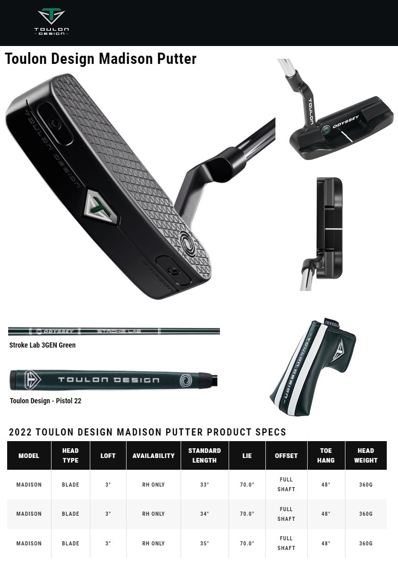 Toulon Design Madison Putter トゥーロン・デザイン マジソン パター