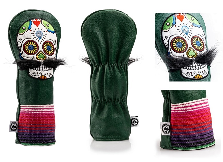 Pins ＆ Aces Mustache Sugar Skull - D Cover ピン & エース マスターシュ シュガー スカル ドライバー ヘッドカバー Pins ＆ Aces Mustache Sugar Skull - Fairway Cover ピン & エース