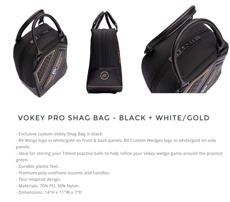 Titleist Vokey 2022 Pro Shag Bag-Black + White/Gold タイトリスト