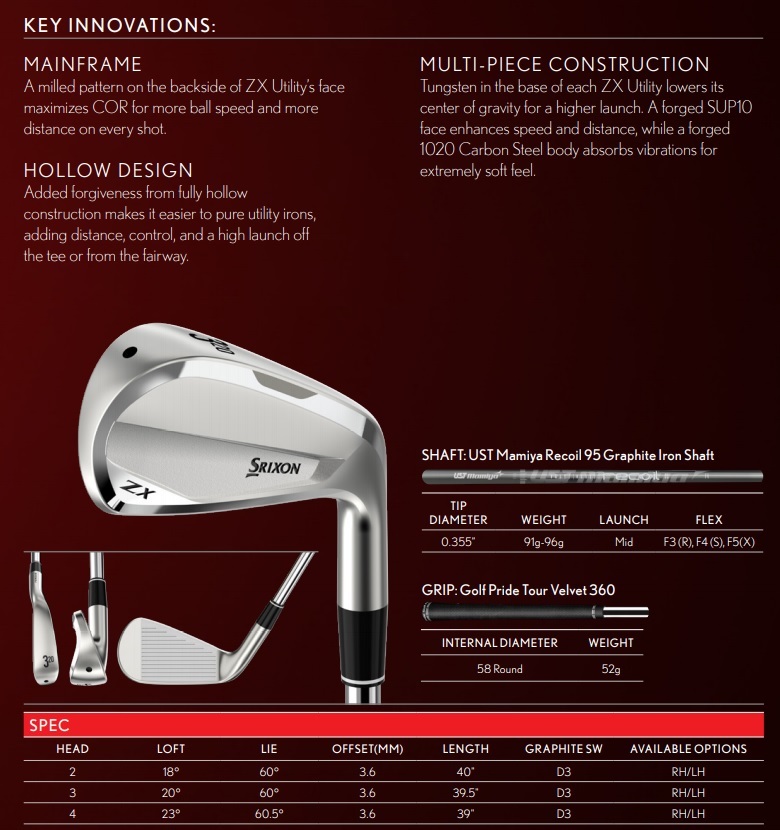 SRIXON 在庫あり！Srixon ZX Utility Iron スリクソン ユーティリティ