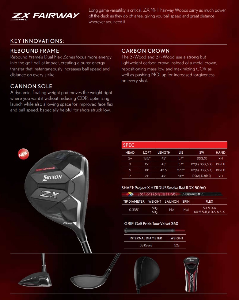 安心の定価販売 (レフティモデル)Srixon ZX Mk II Fairway Wood US 