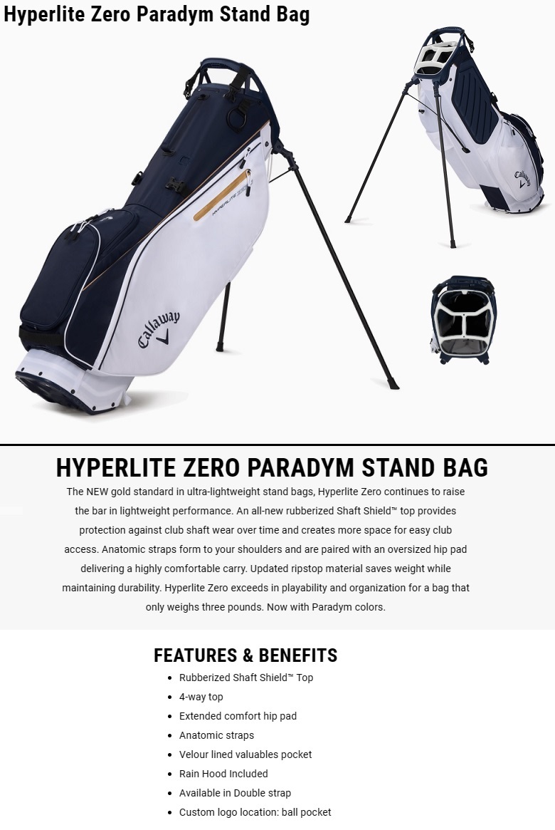 Callaway Hyperlite Zero Paradym Stand Bag キャロウェイ ハイパー