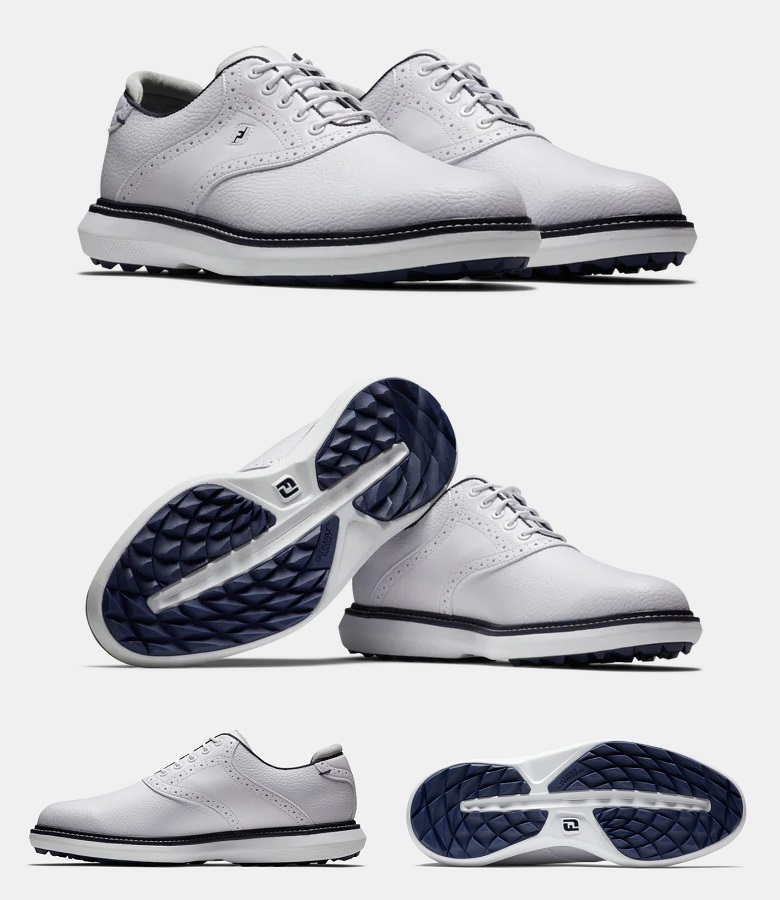 FootJoy Traditions Spikeless Golf Shoes - White フットジョイ