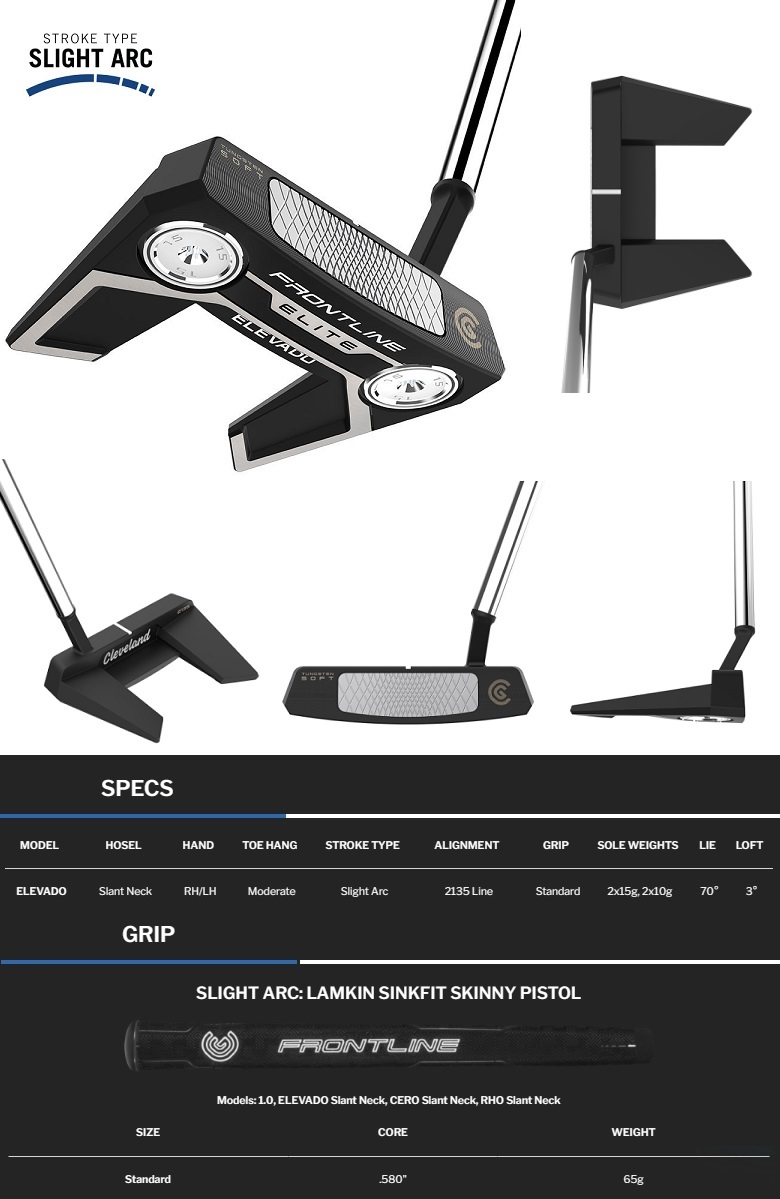 レフティモデル)Cleveland Golf Frontline Elite ELEVADO Slant Neck