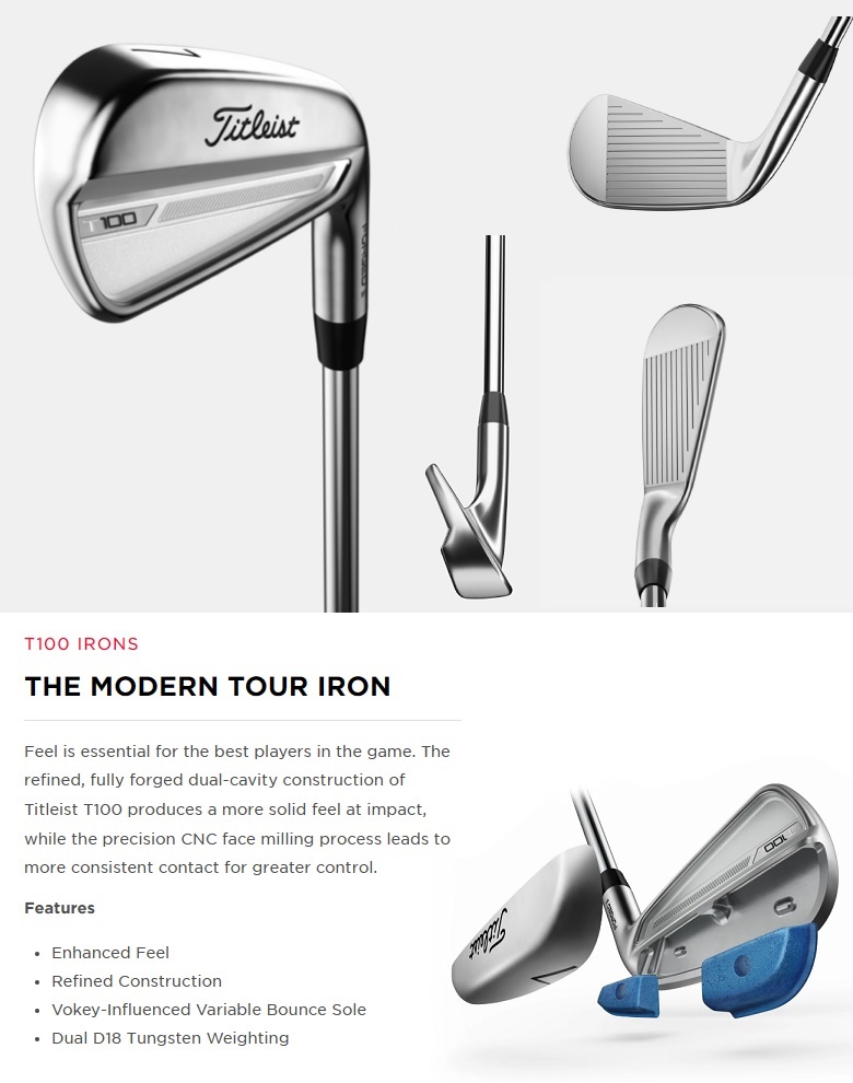 良品 Titleist タイトリスト 2023 T100アイアン7本セット Titleist T100 アイアンセット 5-9 P 50 7本セット