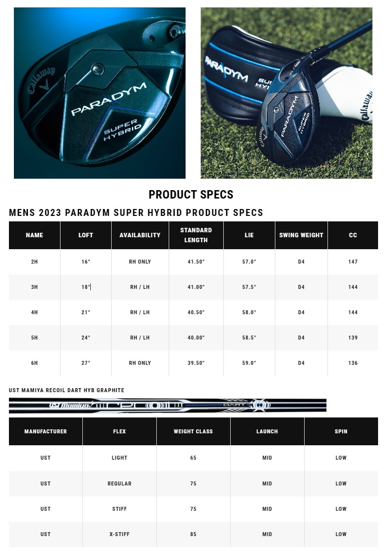 レフティ】Callaway パラダイム スーパーハイブリッド 21度