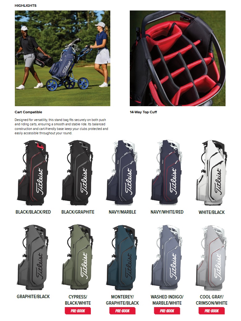 Titleist スタンド式 キャディバックHybrid 14 ゴルフバッグ Amazon.co.jp: Titleist - ハイブリッド 14 ゴルフバッグ - チャコール