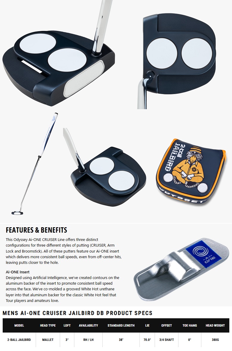 オデッセイ(ODYSSEY) パター AI-ONE 2ボールダブルベント ODYSSEY（キャロウェイゴルフ） Odyssey Ai-One Cruiser Jailbird 2