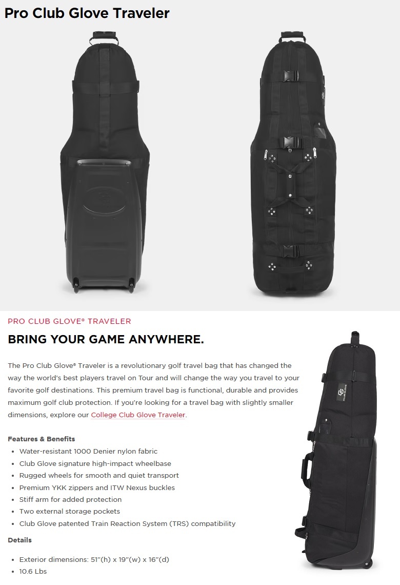 Club Glove クラブグローブ トラベルカバー ケース バッグ ゴルフ 即納可！ Club Glove Pro Traveler Bag クラブグローブ プロ