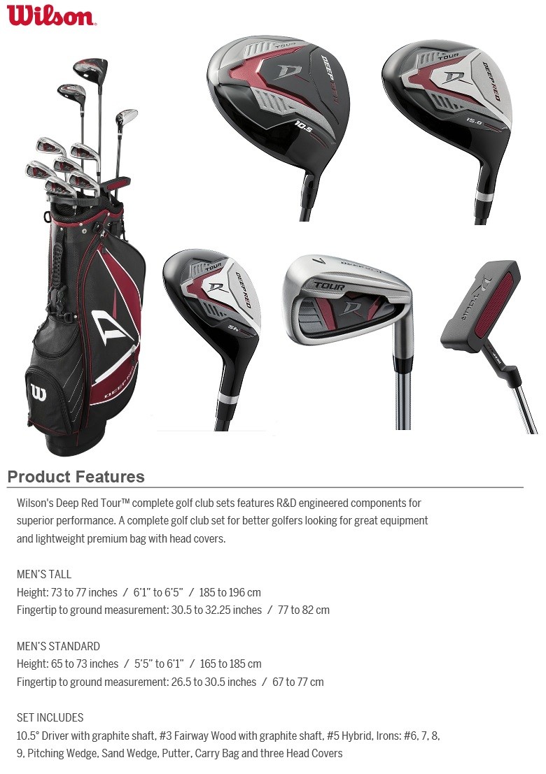 Wilson Deep Red Tour Complete Golf Carry Club Set ウィルソン