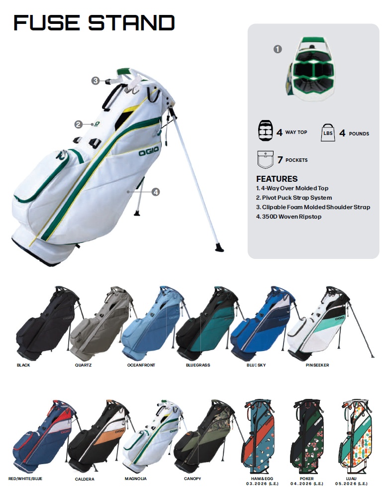 OGIO（オジオ） OGIO 2026 Fuse Stand Bag 2026 ヒューズ スタンド