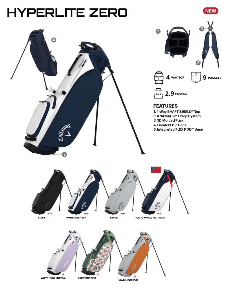 Callaway 2025 Hyperlite Zero Stand Bag キャロウェイ ハイパーライト