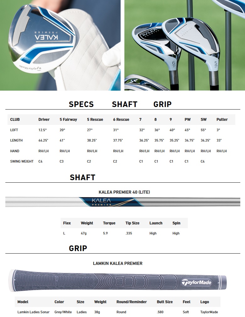 TaylorMade Women's Kalea Premier 11 Piece Set テーラーメイド レディース カレア プレミア 11ピース  セット : 10010154 : プロラインGolf - 通販 - Yahoo!ショッピング