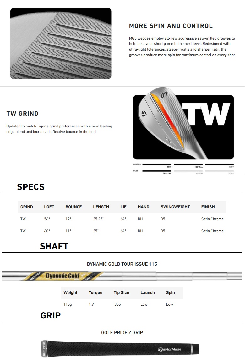 TaylorMade（テーラーメイド） TaylorMade MG5 Tiger Woods Grind