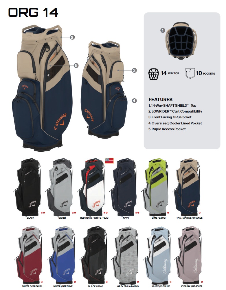Callaway（キャロウェイ） Callaway 2026 ORG14 Cart Bag 2026 ORG 14