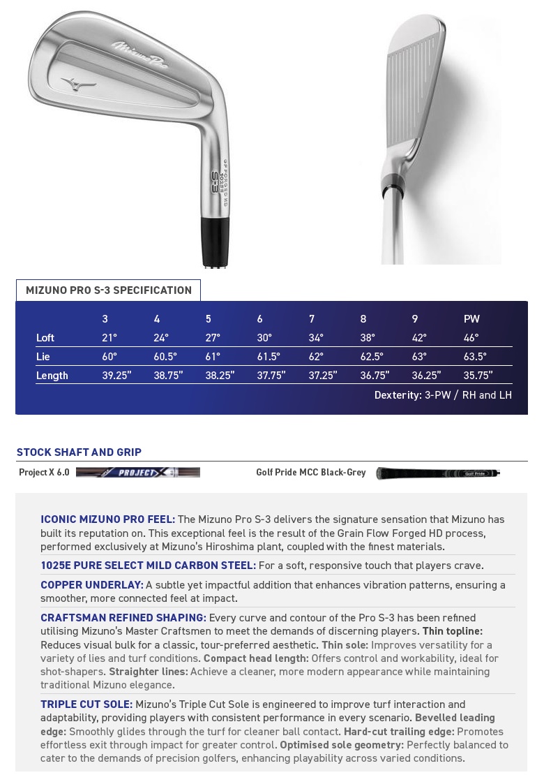 MIZUNO（ミズノ） (レフティモデル) Mizuno USA Mizuno Pro S-3 Iron