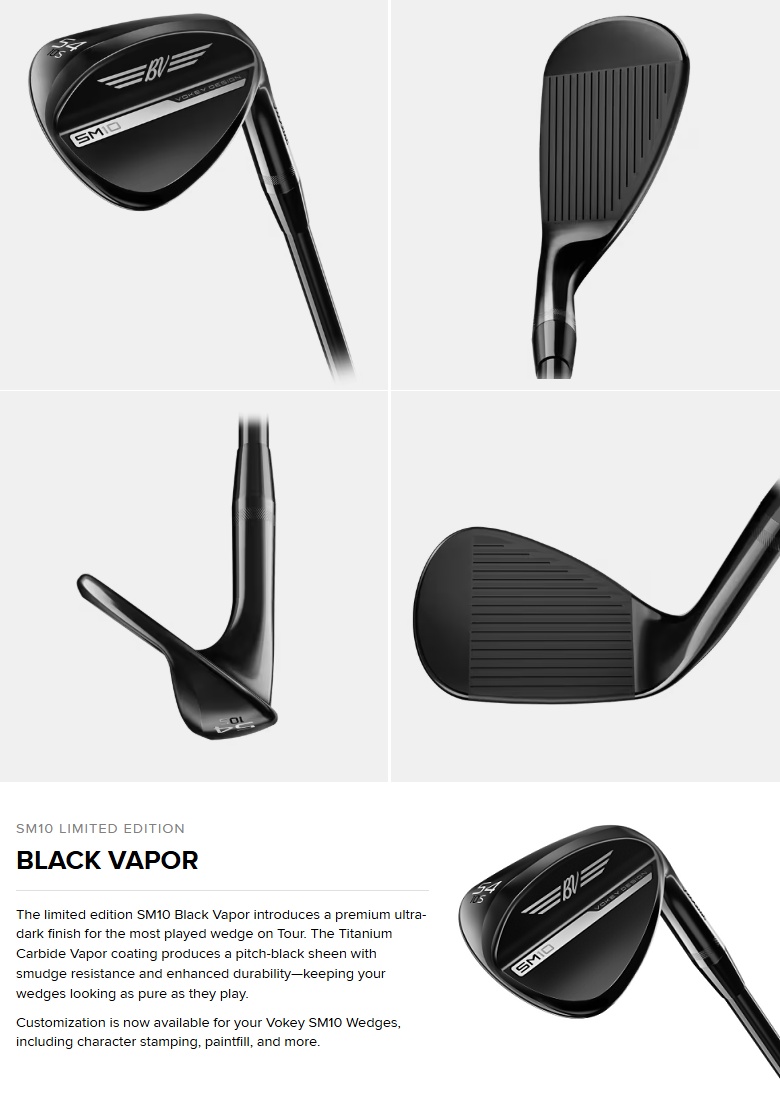 クラブ Vokey SM10 Black Vapor 52/12F 58/12D Titleist（タイトリスト） Titleist Vokey SM10 Black Vapor Wedge