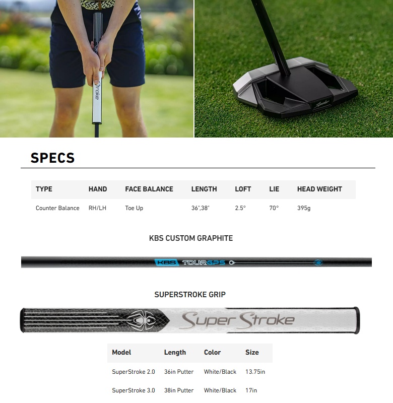 TaylorMade (レフティモデル) Spider ZT Counterbalance Putter
