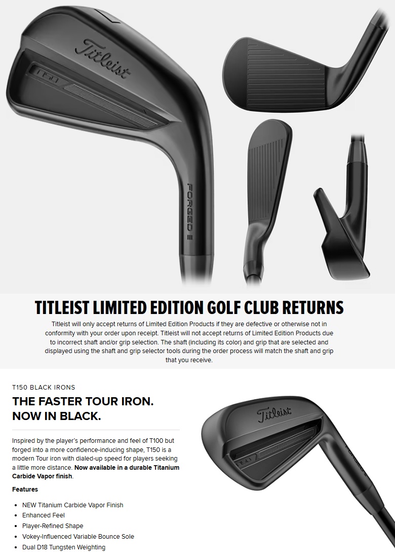 Titleist Limited Edition T150 Black Iron タイトリスト 限定