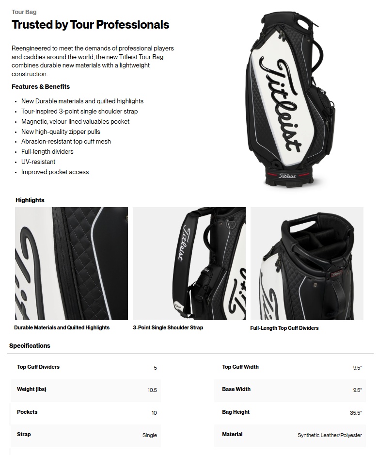 Wilson Staff（ウィルソンスタッフ） Wilson Staff Tour Bag