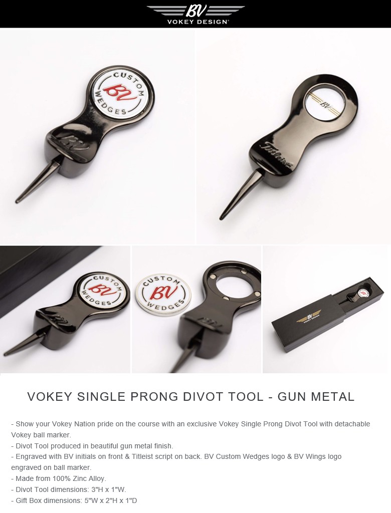 Vokey Single Prong Divot Tool Gun Metal ボーケイ シングル プロング