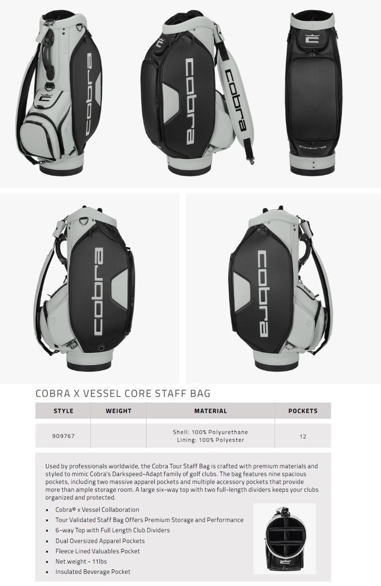 COBRA（ゴルフ） Cobra Golf Vessel Core Staff Bag コブラ