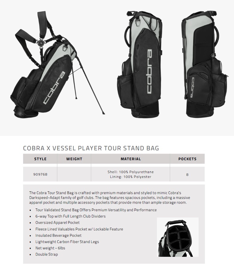COBRA（ゴルフ） Cobra Golf Vessel Player Tour Stand Bag